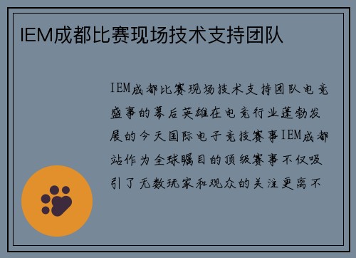 IEM成都比赛现场技术支持团队